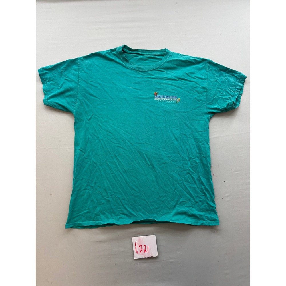 Shuckums Oyster Pub Panama City Beach Florida Graphic T-Shirt Teal Mens Large